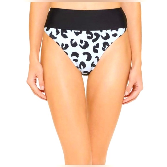 NWT DKNY Cheetah / Leopard Animal Print Hi Rise Bikini Size Top XL, Bottom Large - Picture 4 of 10